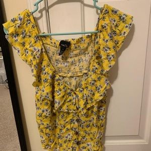 Rue 21 Yellow Floral Top size small